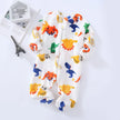Baby-Schlafanzug Dinosaurier, flache Nähte und weiches Material, Baby-Pyjama zum Einkuscheln, Vorderansicht