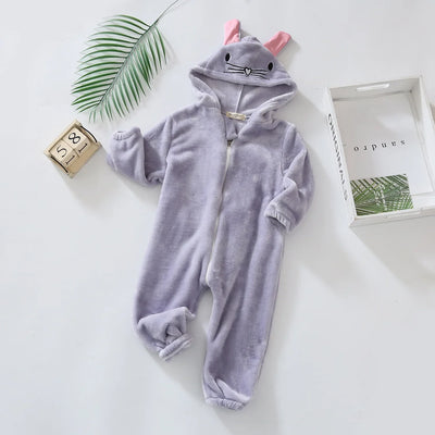 Baby-Schlafanzug Hase Grau