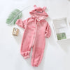 Baby-Schlafanzug Hase Rosa, flache Nähte und weiches Material, Baby-Pyjama zum Einkuscheln, Vorderansicht