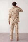 Baumwoll-Schlafanzug Dackel Herren, atmungsaktive Baumwolle, Baumwoll-Pyjama für Herren, Detailansicht der Verarbeitung