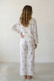 Baumwoll-Schlafanzug Herzen Damen, atmungsaktive Baumwolle, Baumwoll-Pyjama für Damen, Detailansicht der Verarbeitung
