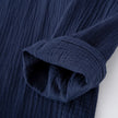 Baumwoll-Schlafanzug Marineblau Herren, atmungsaktive Baumwolle, Baumwoll-Pyjama für Herren, Detailansicht der Verarbeitung