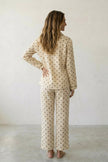 Baumwoll-Schlafanzug Punkte Damen, atmungsaktive Baumwolle, Baumwoll-Pyjama für Damen zum Einkuscheln, Rückansicht