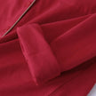 Baumwoll-Schlafanzug Rot Herren, atmungsaktive Baumwolle, Baumwoll-Pyjama für Herren zum Einkuscheln, Rückansicht