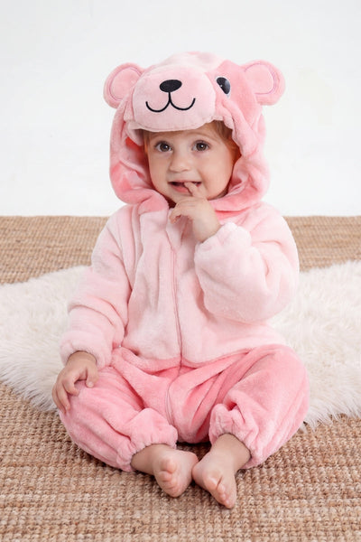 Einteiler Schlafanzug Baby Bär Rosa