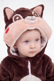 Einteiler Schlafanzug Baby Eichhörnchen, Kapuze und weiches Material, einteiliger Schlafanzug für Kinder, Rückansicht