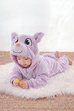 Einteiler Schlafanzug Baby mit Ohrenkapuze, Kapuze und weiches Material, einteiliger Schlafanzug für Kinder, Vorderansicht