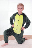 Einteiler Schlafanzug Kinder Dinosaurier, Kapuze und weiches Material, einteiliger Schlafanzug für Kinder, Vorderansicht