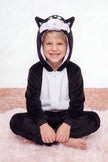 Einteiler Schlafanzug Kinder Jungen Husky, Kapuze und weiches Material, einteiliger Schlafanzug für Kinder, Vorderansicht