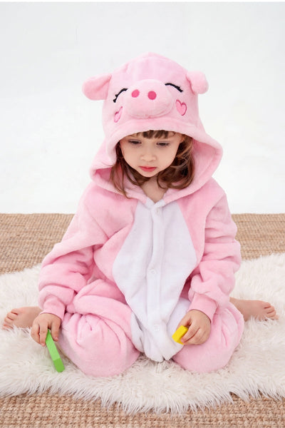 Einteiler Schlafanzug Kinder Schwein