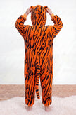 Einteiler Schlafanzug Kinder Tiger, Kapuze und weiches Material, einteiliger Schlafanzug für Kinder, Rückansicht