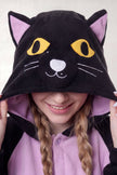 Einteiler Schlafanzug Tier Katze, Kapuze und durchgehender Reißverschluss, einteiliger Schlafanzug für Damen und Herren, Rückansicht