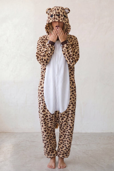 Einteiler Schlafanzug Tier Leopard