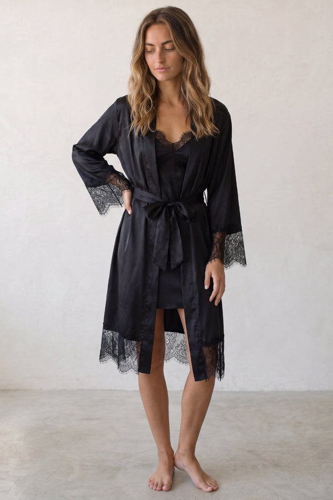 Negligé-Set mit Kimono, Negligé-Set mit Kimono für Damen, weich und warm für gemütliche Stunden zu Hause