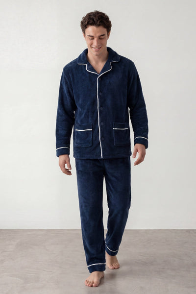 Fleece-Schlafanzug Herren