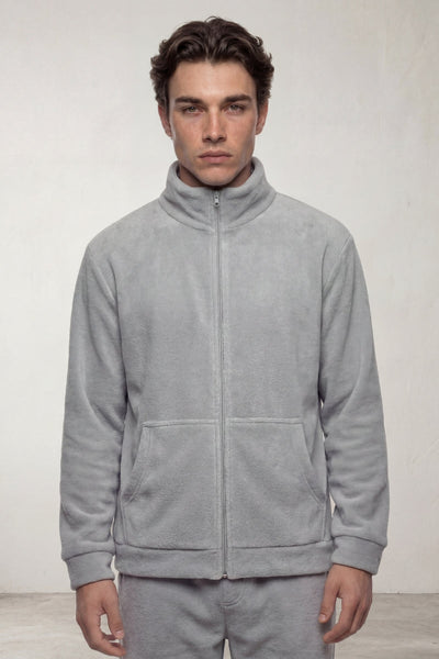 Fleece-Schlafanzug Mausgrau Herren