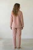 Fleece-Schlafanzug Puderrosa, flauschiges Fleece, Fleece-Pyjama für Damen zum Einkuscheln, Rückansicht