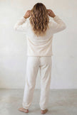 Fleece-Schlafanzug Weiß, flauschiges Fleece, Fleece-Pyjama für Damen zum Einkuscheln, Rückansicht