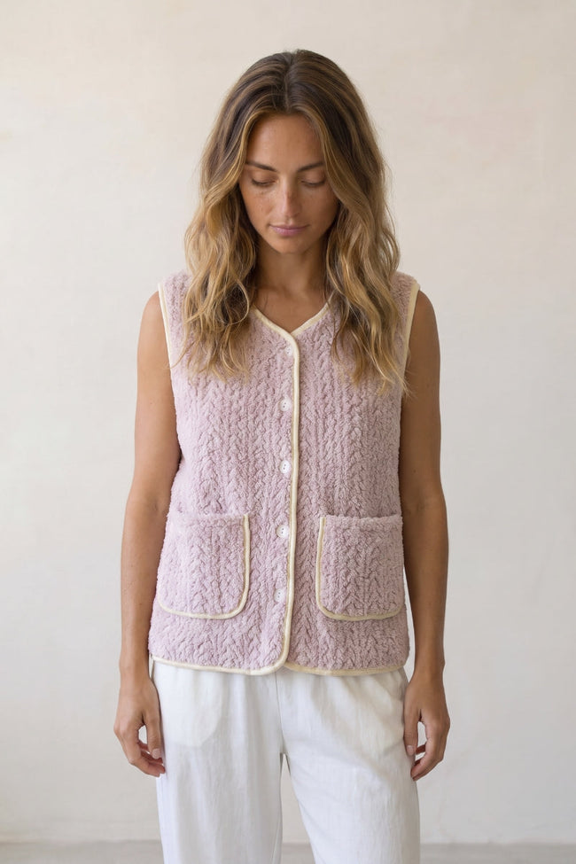 Kuschelweste Rosa, Kuschelweste in Rosa für Damen, weich und warm für gemütliche Stunden zu Hause