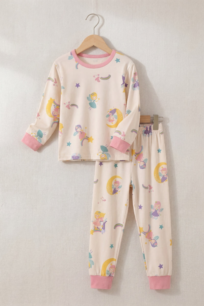 Kinder-Schlafanzug Fee Mädchen, flache Nähte, Kinder-Pyjama für Mädchen zum Einkuscheln, Detailansicht der Verarbeitung