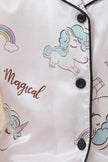 Kinder-Schlafanzug Kawaii Mädchen, flache Nähte, Kinder-Pyjama für Mädchen zum Einkuscheln, Materialdetail in Nahaufnahme
