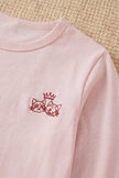 Kinder-Schlafanzug Rosa Mädchen, flache Nähte, Kinder-Pyjama für Mädchen zum Einkuscheln, Rückansicht