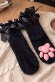 Kuschelsocken Schleife, flauschiges Material, warme Kuschelsocken zum Einkuscheln, Rückansicht