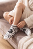 Kuschelsocken Schneeflocke, flauschiges Material, warme Kuschelsocken zum Einkuscheln, Vorderansicht