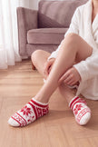 Kuschelsocken Schneeflocke, flauschiges Material, warme Kuschelsocken zum Einkuscheln, Rückansicht