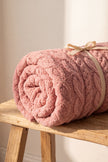 Sofadecke Rosa, flauschige Sofadecke aus Kuschelfleece, warm und weich für gemütliche Abende auf dem Sofa