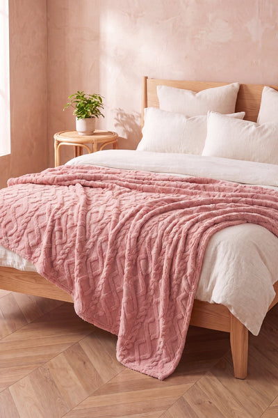 Sofadecke Rosa