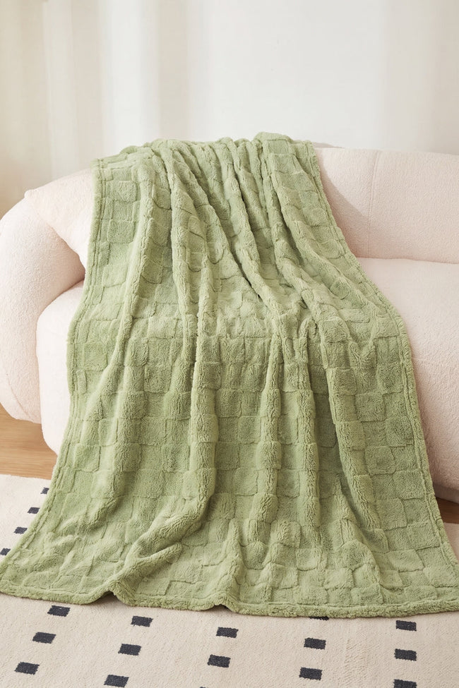 Weiche Decke Grün, flauschige weiche Decke aus Kuschelfleece, warm und weich für gemütliche Abende auf dem Sofa