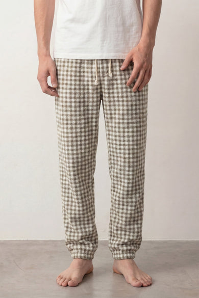 Schlafhose Vichy-Karo Herren, weicher Gummibund, Pyjamahose für Herren zum Einkuscheln, Vorderansicht