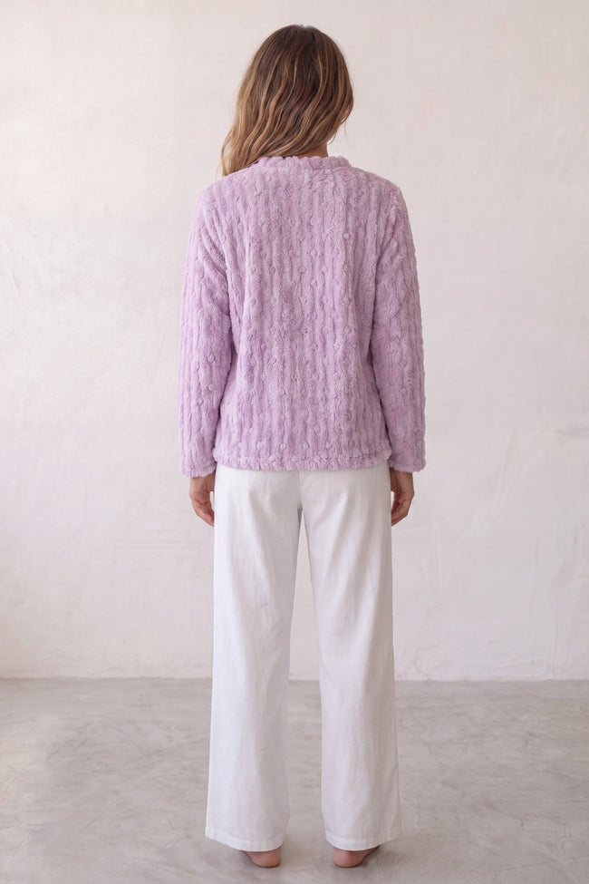 Fleecejacke Mauve, Fleecejacke in Mauve für Damen, weich und warm für gemütliche Stunden zu Hause