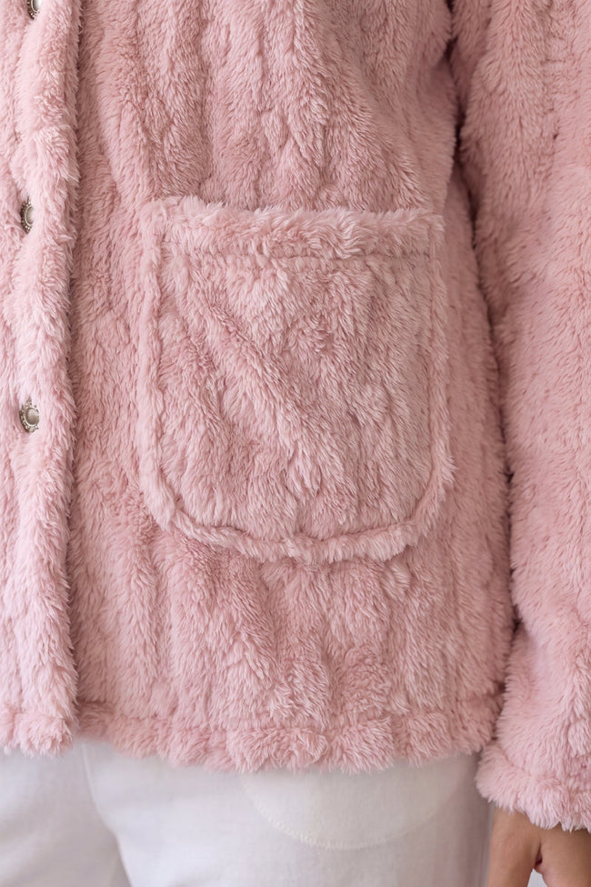 Fleecejacke Rosa, Fleecejacke in Rosa für Damen, weich und warm für gemütliche Stunden zu Hause
